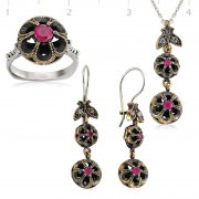 Silver Zircon Pink Stone Authentic Collection