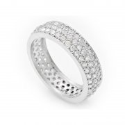 Silver Full Round Wedding Ring