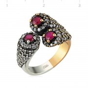 Silver Zircon Pink Stone Authentic Ring